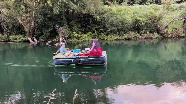 3. I Made a Houseboat Out of Basic Car Camping Gear